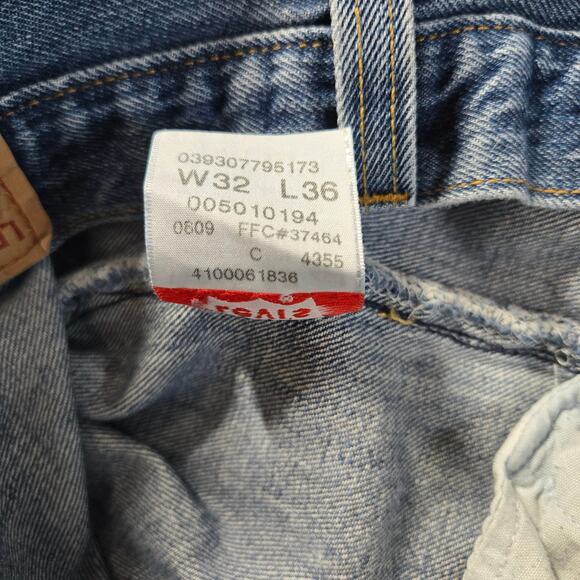 Levis 501 XX Mens Blue Denim Jeans W32 L36 Haiti Medium Wash, 32x36 Vintage Y2K - Picture 11 of 14
